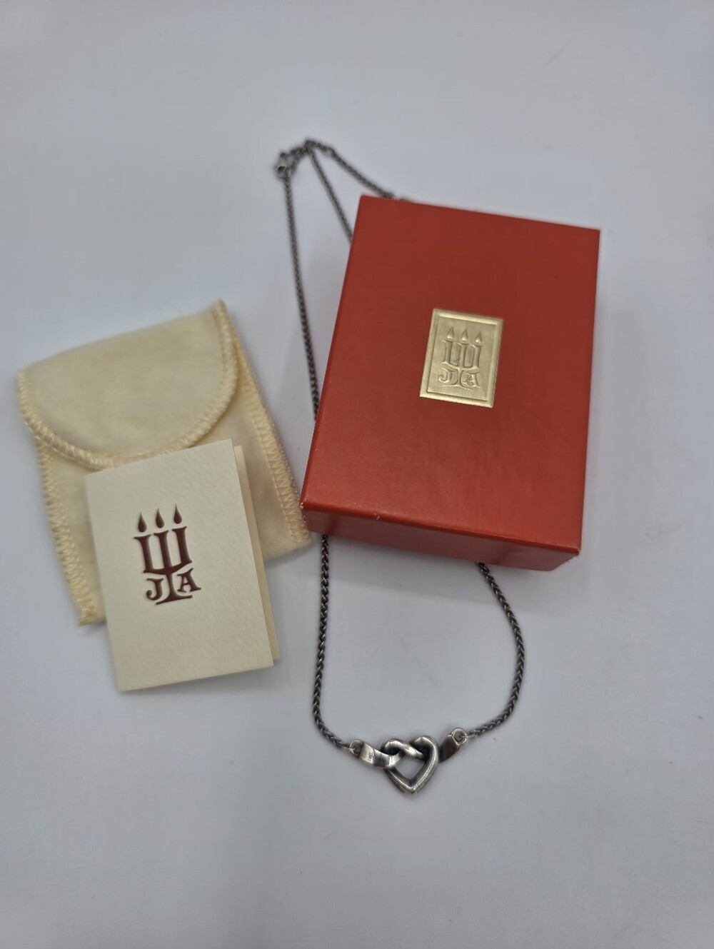 James Avery Silver Heart Knot Necklace Retired Vintage